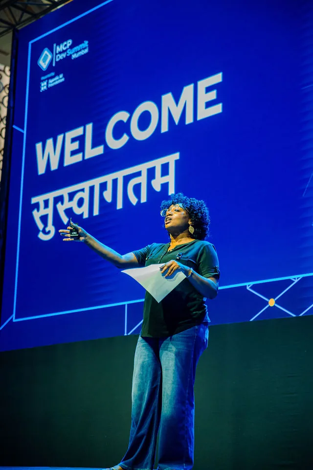 MCP Dev Summit speaker at a corporate conference in Mumbai