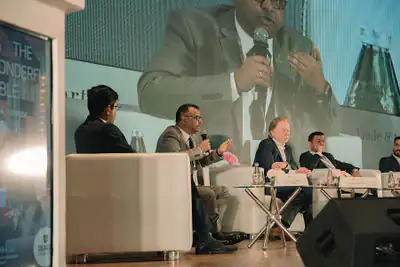 Leadership roundtable at an international business event
