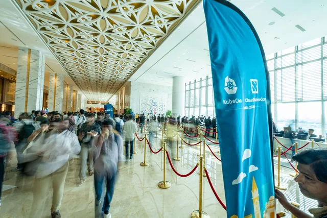 Branded KubeCon event arrival in Mumbai