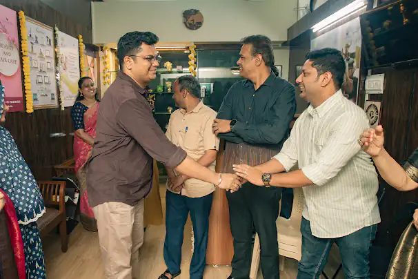Delegates interacting at a company event