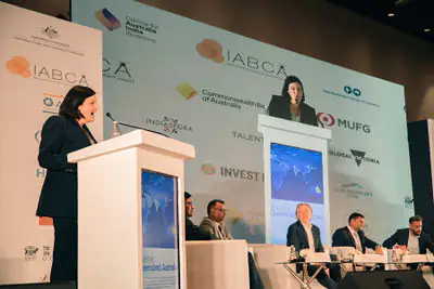 How to Design a Conference Stage That Photographs Well Mumbai Photography Wide IABCA panel and sponsor backdrop