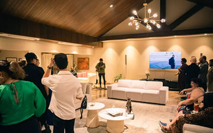 Hotel Event Photographer Mumbai Wide lounge reception atmosphere with guests